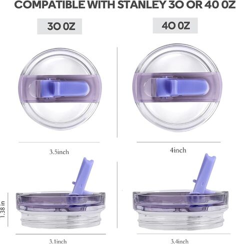 40 oz Tumbler Lid Replacement for Stanley,Flip Straw Lid Leak Proof fit for stanley H2.0 Quencher with Straws and Cleaning Brush in Kuwait