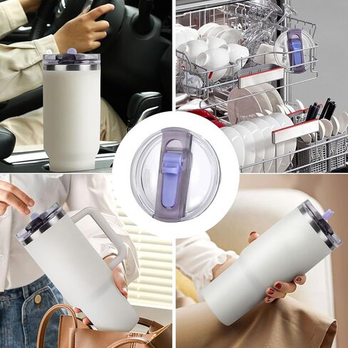 40 oz Tumbler Lid Replacement for Stanley,Flip Straw Lid Leak Proof fit for stanley H2.0 Quencher with Straws and Cleaning Brush in Kuwait