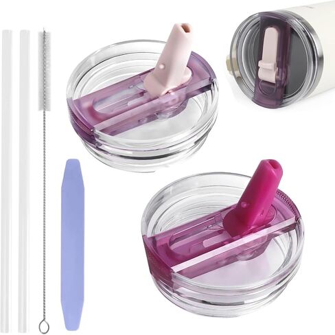 40 oz Tumbler Lid Replacement for Stanley,Flip Straw Lid Leak Proof fit for stanley H2.0 Quencher with Straws and Cleaning Brush in Kuwait