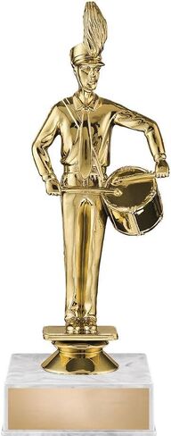 Crown Awards Music Trophy, 7.5" Marching Band Drummer Trophy On White Luxury Trophy Base in Saudi Arabia