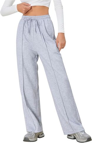 Women's Baggy Sweatpants Drawstring High Waisted Wide Leg Casual Long Pants in Saudi Arabia