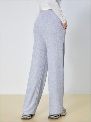 Women's Baggy Sweatpants Drawstring High Waisted Wide Leg Casual Long Pants in Saudi Arabia