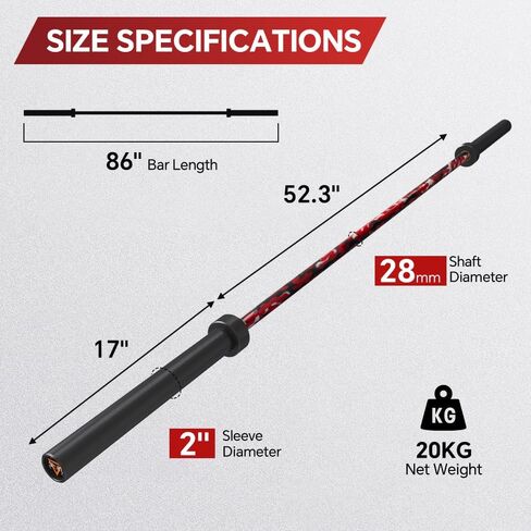 7FT Olympic Barbell Bar with Weight Plate Set Combo, Solid Olympic Bar with Bearings, 700Lbs Capacity Weight Bar for Home Gym Strength Training, Weightlifting, Powerlifting, Fit for 2" Olympic Plates in Kuwait