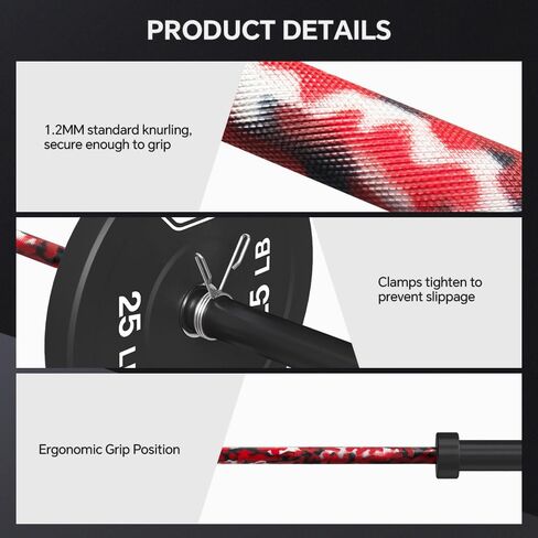 7FT Olympic Barbell Bar with Weight Plate Set Combo, Solid Olympic Bar with Bearings, 700Lbs Capacity Weight Bar for Home Gym Strength Training, Weightlifting, Powerlifting, Fit for 2" Olympic Plates in Kuwait