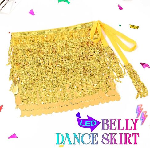 EARENT Sequin Skirt Sparkly Fringe Belly Dance Skirts New Year Eve Celebration Outfits Christmas Costume for Women in Saudi Arabia