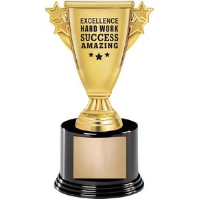 Recognition Cup Trophy, 7" Gold Award On Black Round Base - Add Your Own Engraving Prime in Saudi Arabia