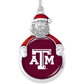 تكساس ايه اند ام سانتا مع شعار الفريق، معدن فضي، زينة عيد الميلاد، شجرة هدية، تامو in Kuwait
