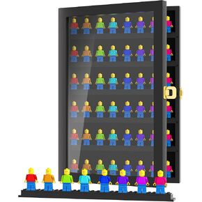 حافظة عرض صغيرة مكونة من 6 طبقات من أجل Lego، خزانة عرض حائطية للمقتنيات الصغيرة ذات العلامات التجارية الصغيرة، حافظة عرض مثبتة على الحائط مع باب قابل للقفل، إطار أسود in Kuwait