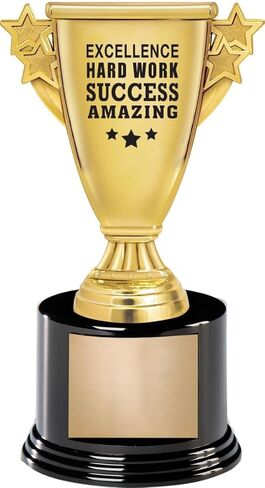 Recognition Cup Trophy, 7" Gold Award On Black Round Base - Add Your Own Engraving Prime in Saudi Arabia