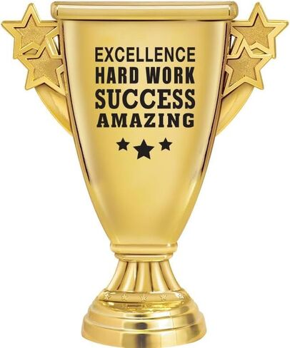 Recognition Cup Trophy, 7" Gold Award On Black Round Base - Add Your Own Engraving Prime in Saudi Arabia