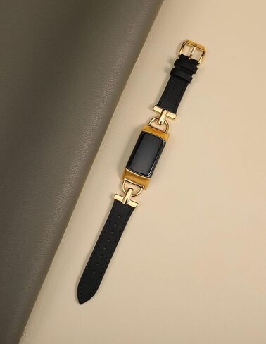 سوار جلدي متوافق مع Fitbit Charge 6 Bands/Charge 5 Bands للنساء، سوار معصم بديل بحزام جلدي نحيف أنيق مع إبزيم معدني على شكل D لـ Fitbit Charge 5/Charge 6 Band in Saudi Arabia