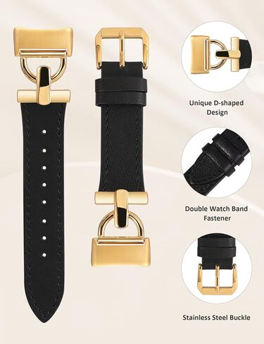 سوار جلدي متوافق مع Fitbit Charge 6 Bands/Charge 5 Bands للنساء، سوار معصم بديل بحزام جلدي نحيف أنيق مع إبزيم معدني على شكل D لـ Fitbit Charge 5/Charge 6 Band in Saudi Arabia