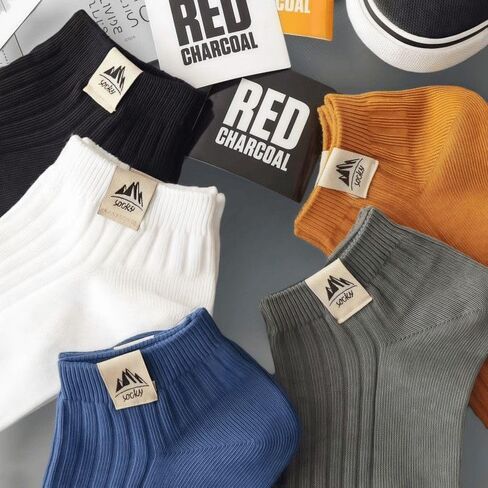 2pairs Ankle Socks - Breathable Sweat Absorbent Anti-Odor Low-Cut No-Show Socks with Fabric Tag, Assorted Neutral Colors for Casual Wear, RandomColor in Saudi Arabia