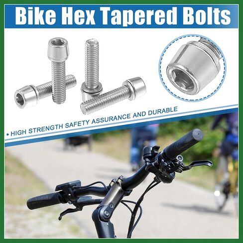 Motoforti Tapered Bolts Screws for MTB Bike Bicycle Stem Durable M5x20mm Socket Head Cap Bolts Screws Nuts Steel Silver Tone (Set of 20) Long-Lasting in Saudi Arabia