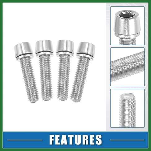 Motoforti Tapered Bolts Screws for MTB Bike Bicycle Stem Durable M5x20mm Socket Head Cap Bolts Screws Nuts Steel Silver Tone (Set of 20) Long-Lasting in Saudi Arabia
