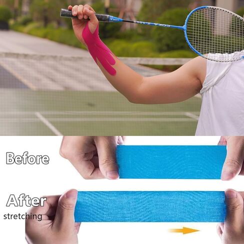 Kinesiology Tape for Wrist Precut, 12pc Waterproof & Breathable Bowling Wrist Tapes, Hypoallergenic Latex-Free Elastic Athletic Tape for Carpal Tunnel, Sports Joints Muscle Support.(Mix) in Saudi Arabia
