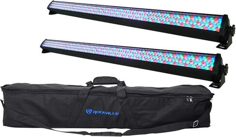 Rockville Bundle: (2) Rockville ROCKSTRIP 252 LED 5 Ch DMX RGB Color Strip DJ Wash Up Light Bar & (1) RLB60 Bag for Light Strips (3 Items) in Saudi Arabia