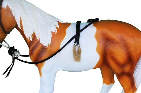 CHALLENGER Horse Western Knotted Bosal Rawhide Hanger Headstall w/Black Braided Reins 78J04BK in Saudi Arabia