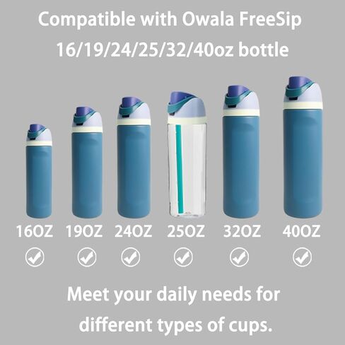 6 قطع سدادة بديلة متوافقة مع Owala FreeSip 16/19/24/32/40oz، حشية غطاء علوي لزجاجة المياه لغطاء زجاجة Owala Seal جزء سدادة الفم ملحقات قابس السيليكون خالية من BPA (رمادي) in Kuwait