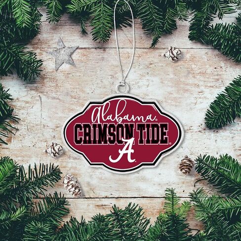 Alabama Crimson Tide Frame Design Christmas Ornament with Team Logo Silver Metal Gift Tree Decoration UA in Saudi Arabia