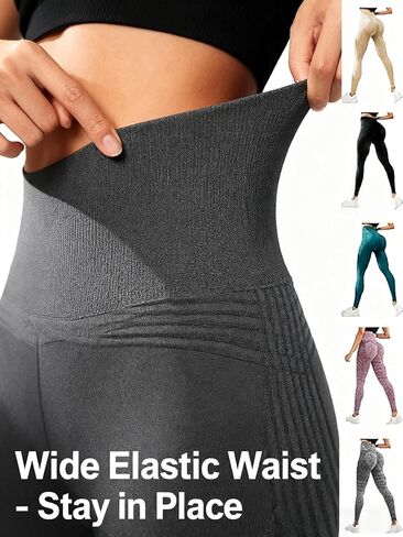 Resistance Band Leggings, High Waisted Butt Lifting Tummy Control Yoga & Gym Workout Pants in Saudi Arabia
