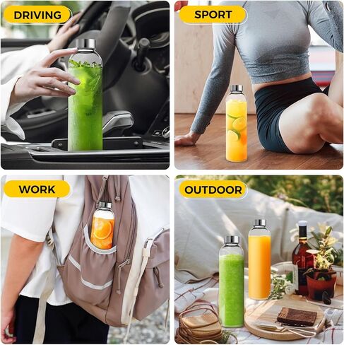 6 قطع من زجاجات عصير زجاجية سعة 18 أونصة مع غطاء من جارسوف، حاويات مشروبات زجاجة مياه شفافة مع أغطية، برطمان ميسون طويل القامة قابل لإعادة الاستخدام للشرب والعصائر والمشروبات الأخرى، خالٍ من البيسفينول أ، وعاء شرب مانع للتسرب بنسبة 100% in Kuwait