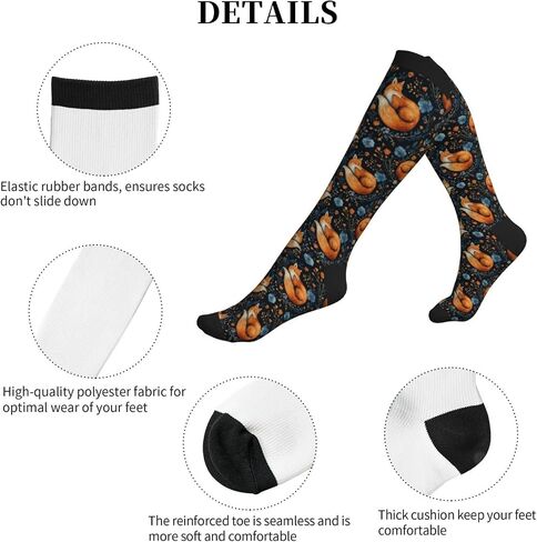 Compression Socks Knee High Support Socks for Women Men Circulation Stockings for Athletic Running Cycling Flying in Saudi Arabia