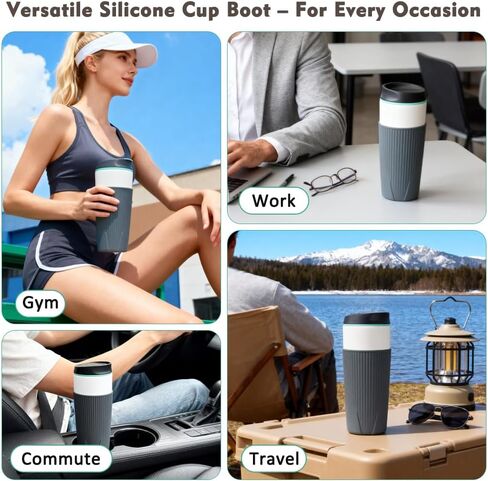 YQL 2-Pack Silicone Water Bottle Boot for Owala 20oz SmoothSip Slider Tumbler – Half-Wrap Protective Cup Sleeve, Anti-Slip Silicone Base for Travel Mug, Reusable & Dishwasher Safe (Blue) in Saudi Arabia