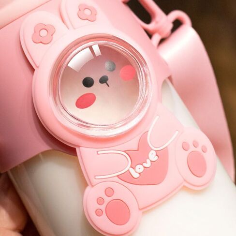 1 Pcs Pack Water Bottle with Straw, Leak-proof Portable Water Cup, 660ml Capacity, Pink 22.3 OZ in Saudi Arabia