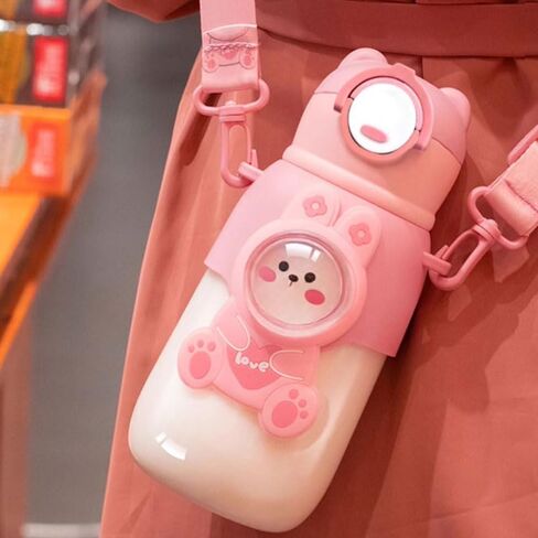 1 Pcs Pack Water Bottle with Straw, Leak-proof Portable Water Cup, 660ml Capacity, Pink 22.3 OZ in Saudi Arabia