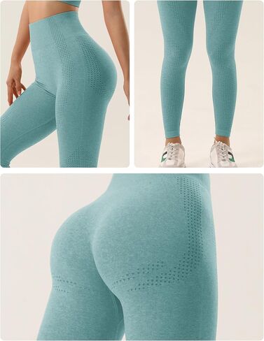Women's High Waisted Scrunch Butt Yoga Pants with Smile Contour Ventilated Seamless Workout Leggings in Saudi Arabia
