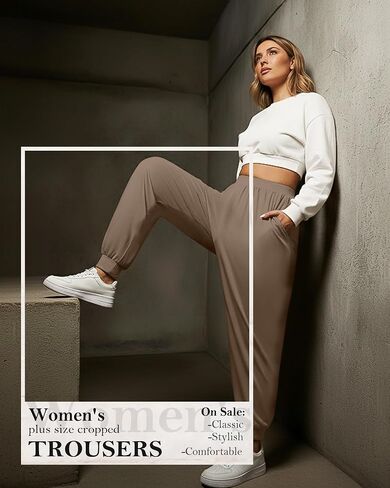 3 Pack Women's Plus Size Casual Lounge Yoga Pants High Waist Joggers Comfy Loose Workout Sweatpants with Pockets in Saudi Arabia