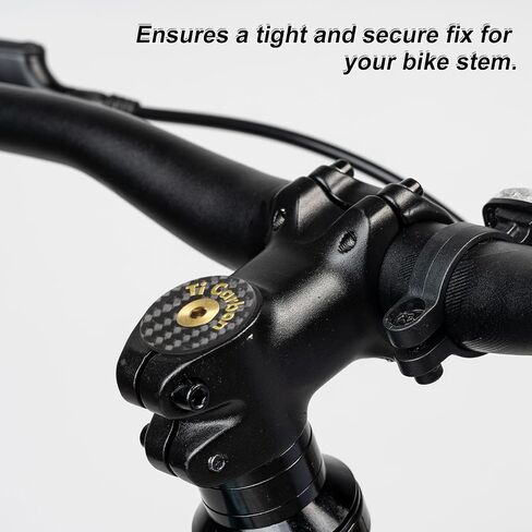 HARFINGTON 1 3/8 OD Bike Headset Stem Top Cap Carbon Fiber Cycling Headset Cover Stem with Gold M6 Bolt for Mountain Road Bike MTB, Gold in Saudi Arabia