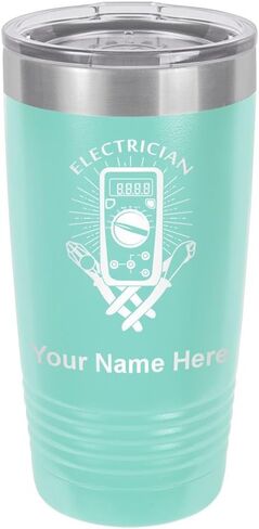LaserGram 20oz Vacuum Insulated Tumbler Mug, Electrician, Personalized Engraving Included (Black) in Saudi Arabia