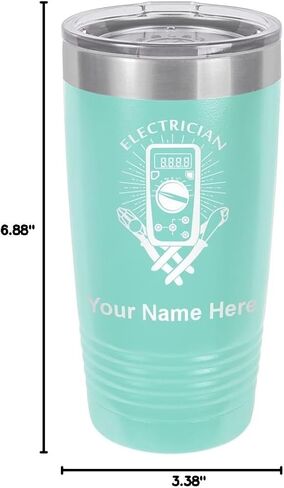 LaserGram 20oz Vacuum Insulated Tumbler Mug, Electrician, Personalized Engraving Included (Black) in Saudi Arabia