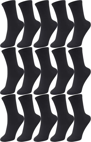 Duufin 15 Pairs Women's Crew Socks Mid Calf Lightweight Casual Athletic Gym Workout Ladies Plain Crew Socks for Women in Saudi Arabia