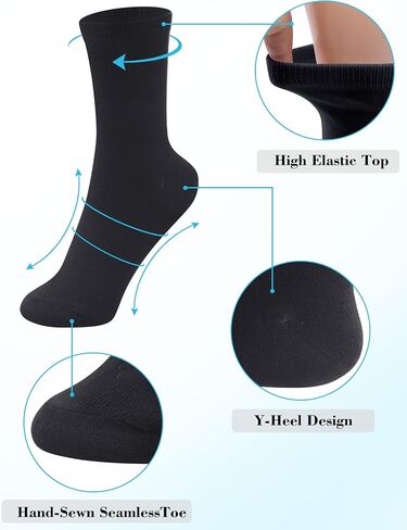Duufin 15 Pairs Women's Crew Socks Mid Calf Lightweight Casual Athletic Gym Workout Ladies Plain Crew Socks for Women in Saudi Arabia
