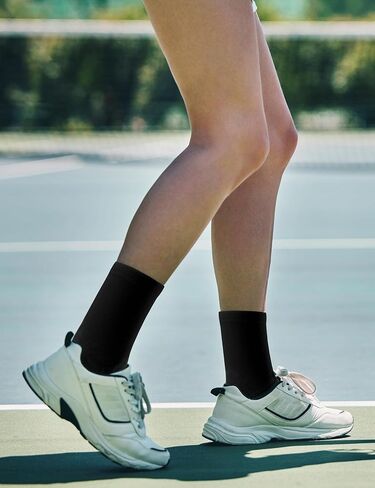 Duufin 15 Pairs Women's Crew Socks Mid Calf Lightweight Casual Athletic Gym Workout Ladies Plain Crew Socks for Women in Saudi Arabia