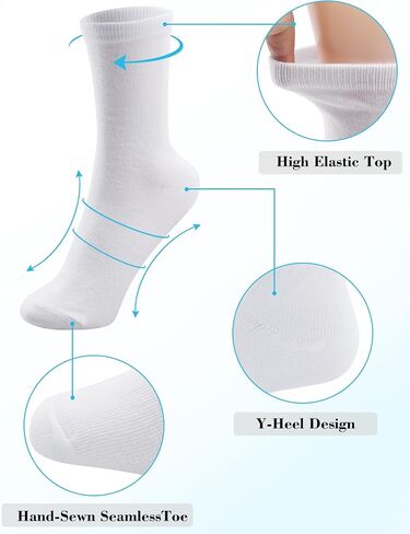 Duufin 15 Pairs Women's Crew Socks Mid Calf Lightweight Casual Athletic Gym Workout Ladies Plain Crew Socks for Women in Saudi Arabia