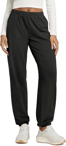 ODODOS Women's Brushed Fleece Jogger Sweatpants – Cozy Warm Adjustable High-Rise Relaxed Lounge Pants with Pockets in Saudi Arabia
