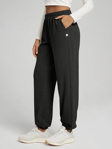 ODODOS Women's Brushed Fleece Jogger Sweatpants – Cozy Warm Adjustable High-Rise Relaxed Lounge Pants with Pockets in Saudi Arabia