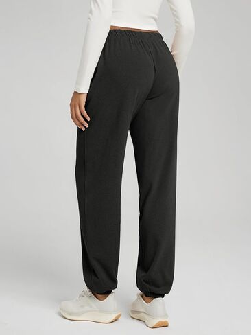 ODODOS Women's Brushed Fleece Jogger Sweatpants – Cozy Warm Adjustable High-Rise Relaxed Lounge Pants with Pockets in Saudi Arabia