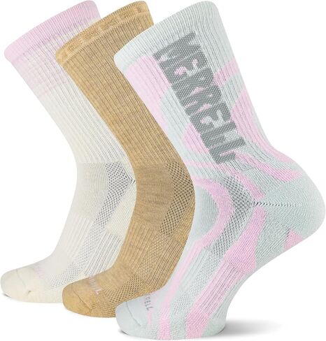 Merrell Repreve Everyday Crew Sock, Pink Assorted, S/M (Women's 5-9.5 / Men's 5-8.5) in Saudi Arabia
