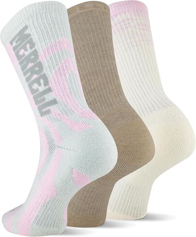 Merrell Repreve Everyday Crew Sock, Pink Assorted, S/M (Women's 5-9.5 / Men's 5-8.5) in Saudi Arabia