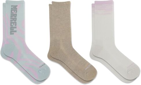 Merrell Repreve Everyday Crew Sock, Pink Assorted, S/M (Women's 5-9.5 / Men's 5-8.5) in Saudi Arabia