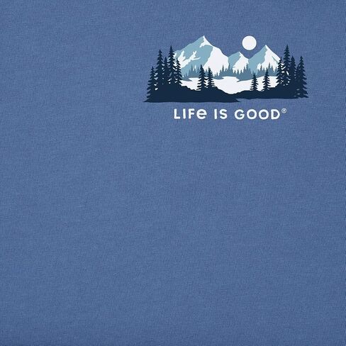 Life is Good. Men's Winter Evergreen Long Sleeve Crusher Tee, Vintage Blue (US, Alpha, Medium, Regular, Regular, Vintage Blue) in Saudi Arabia