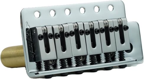 Guyker Guitar Tremolo Bridge with Brass Roller Saddle String Space 10.5mm & Brass Block & Spring and Claw, Pop-In Vibrato Bar, Complete Install Kit for Start ST Electric Guitar(GG-1001, Chrome) in Kuwait