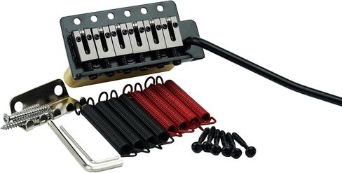 Guyker Guitar Tremolo Bridge with Brass Roller Saddle String Space 10.5mm & Brass Block & Spring and Claw, Pop-In Vibrato Bar, Complete Install Kit for Start ST Electric Guitar(GG-1001, Chrome) in Kuwait