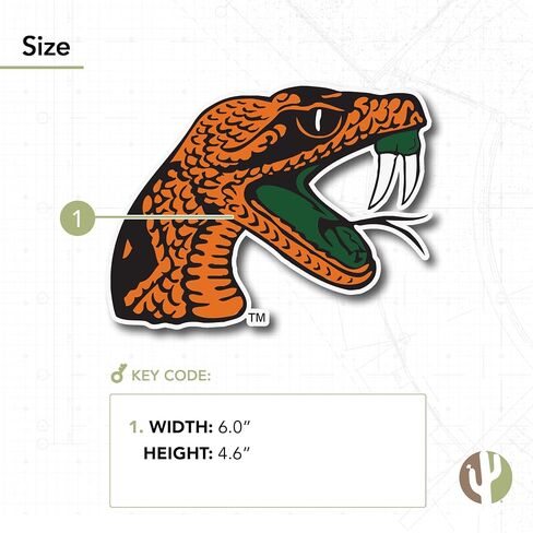Desert Cactus Florida A&M University Sticker FAMU Vinyl Decal Laptop Water Bottle Car Scrapbook (IND 38) in Saudi Arabia