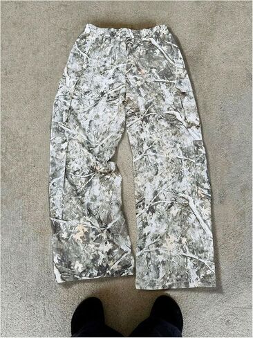 GORGLITTER الرجال السراويل الفضفاضة المموهة Y2K واسعة الساق Sweatpants الرباط الخصر العمل البضائع السراويل مقطر الشارع الشهير ركض in Saudi Arabia